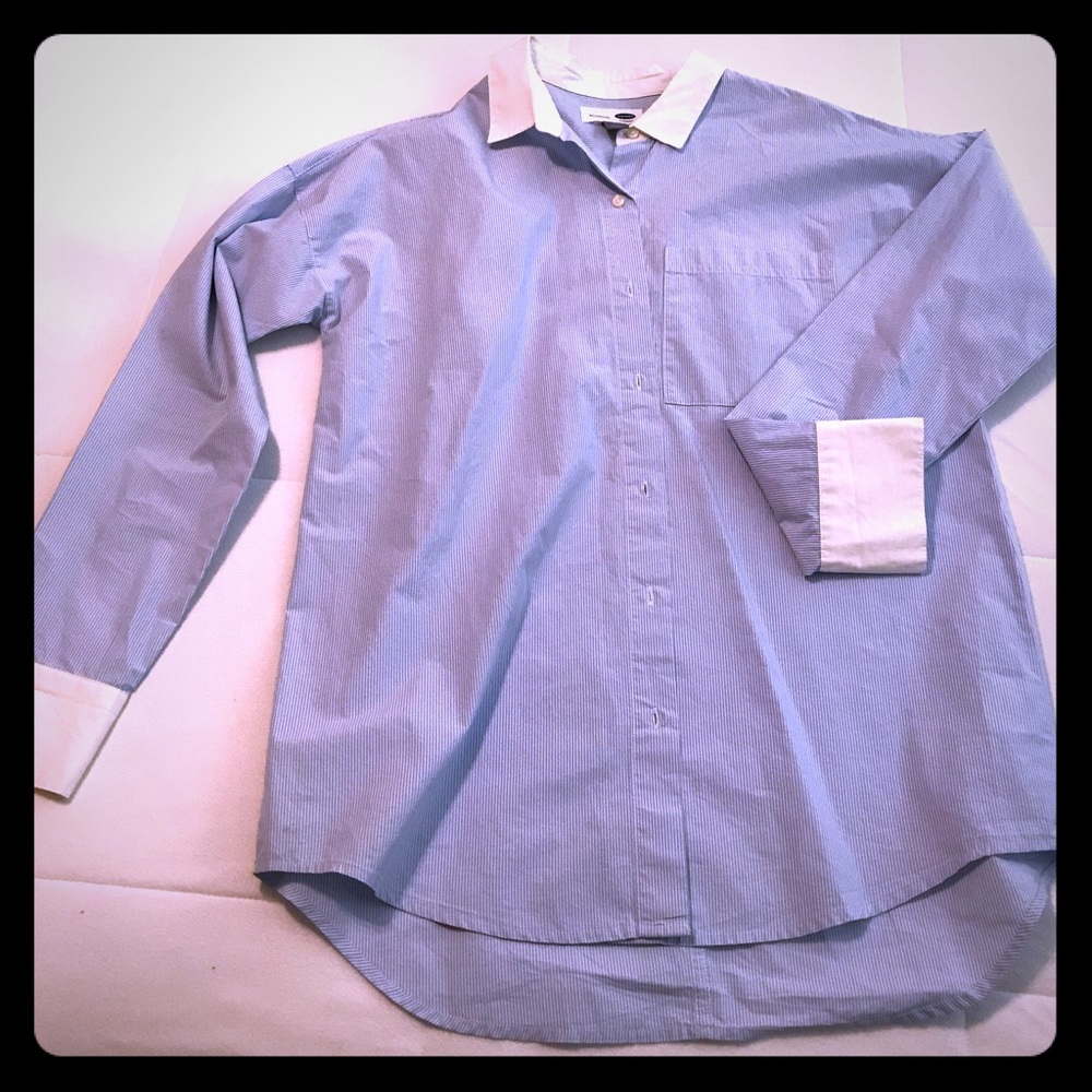 French sleeve pinstripe dress shirt